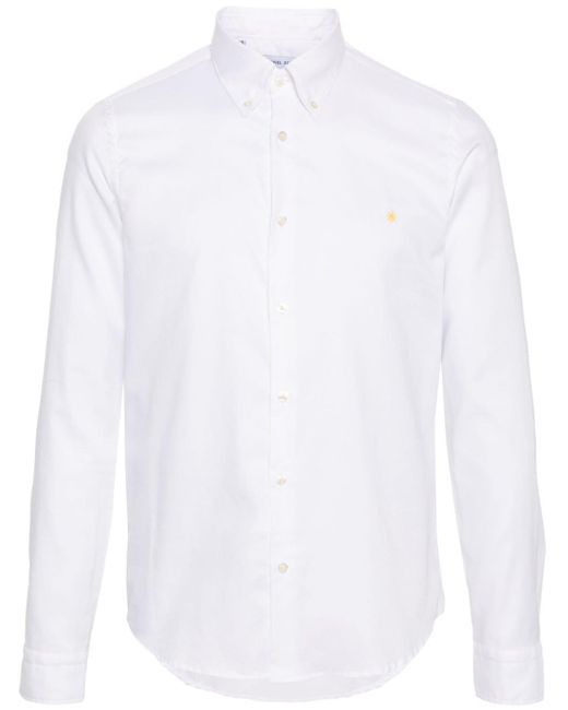 Manuel Ritz White Logo-embroidered Cotton Shirt for men