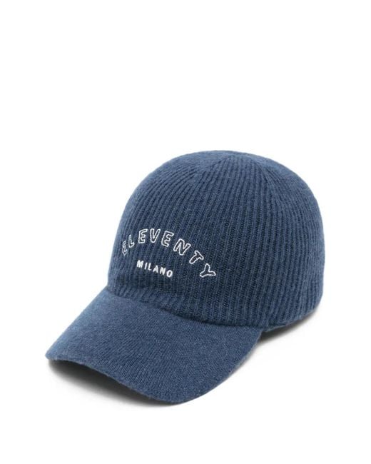 Eleventy Blue Ribbed Embroidered Cap for men