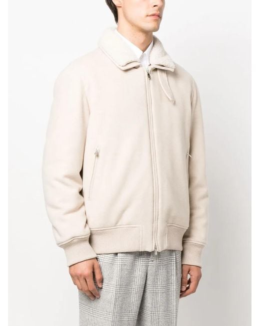 Brunello Cucinelli Natural Padded Bomber Jacket for men