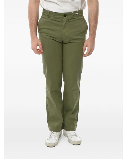 Department 5 Green Logo-Patch Trousers for men