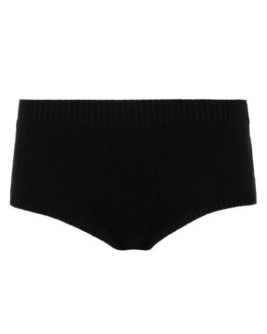 Alanui Black Finest Knitted Cullote Shorts