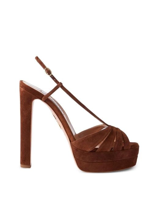 Aquazzura Brown Aimée Platform Sandals