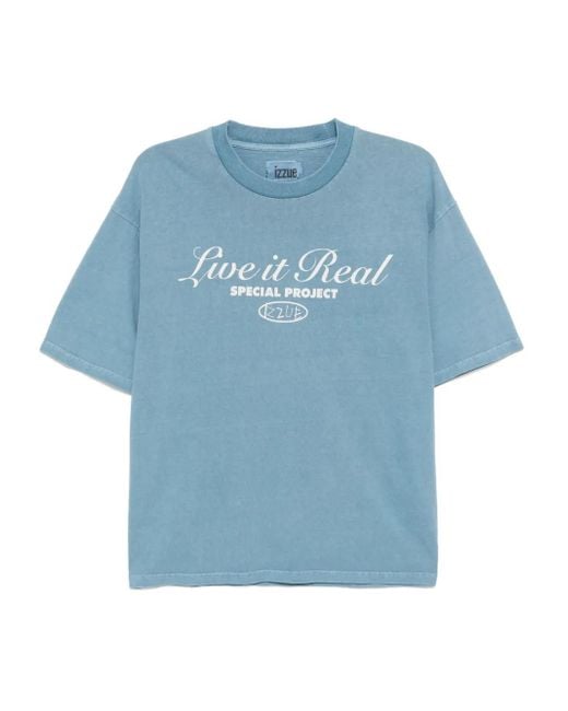 Izzue Blue Graphic-Print T-Shirt for men