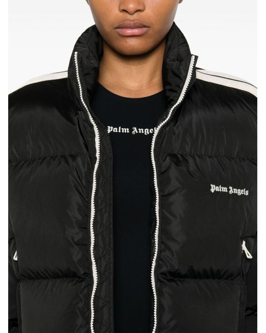 Palm Angels Black Embroidered-Logo Jacket