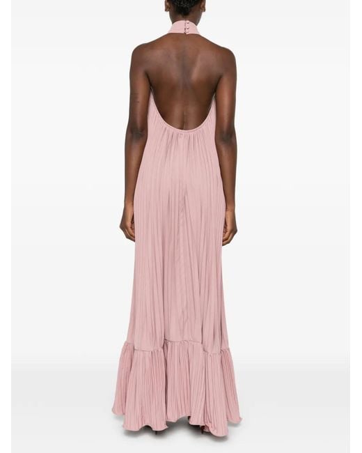 L'idée Pink Libertie Pleated Maxi Dress