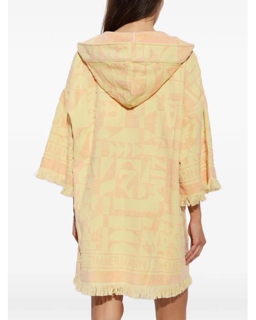 Zimmermann Natural Solstice Logo-Jacquard Beach Mini Dress
