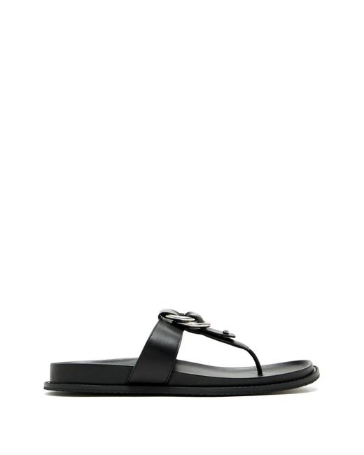 Michael Kors Black Jaden Leather Thong Sandal