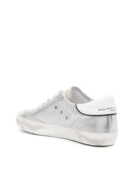 Philippe Model White Side-Logo Patch Sneakers