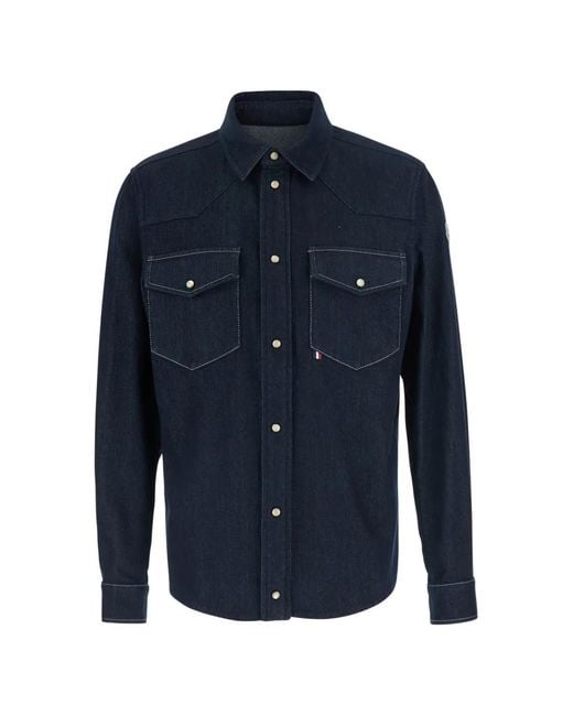 Moncler Blue Western-Yoke Denim Shirt for men