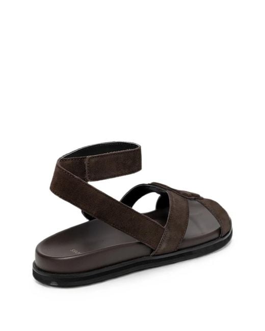 Boss Black Logo-Patch Touch-Strap Sandals