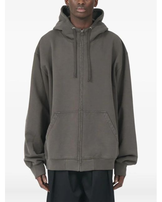 Maison Margiela Gray Numbers-Motif Hooded Jacket for men