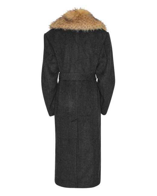 Cappotto Monopetto Con Pelliccia Sintetica di ROTATE BIRGER CHRISTENSEN in Black