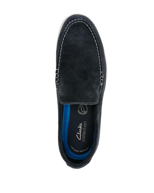 Clarks Blue Flexway Step Suede Loafers for men