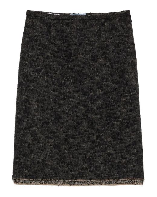 Falda con logo triangular Prada de color Black