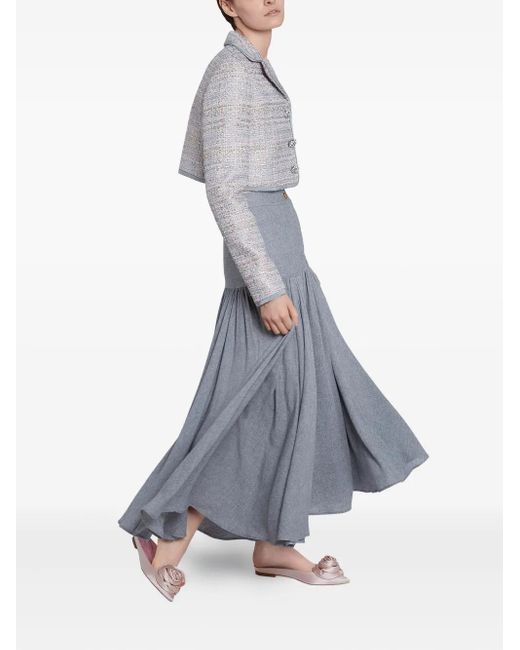 Giambattista Valli プリーツ マキシスカート Gray