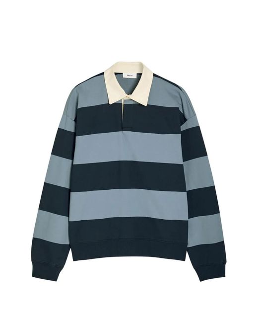 NN07 Blue David Striped Polo Shirt for men