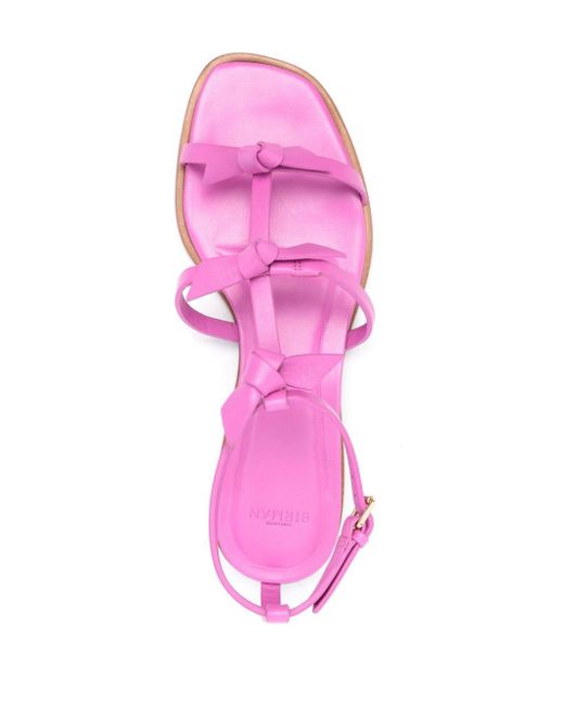Alexandre Birman Pink Slim Lolita Leather Flat Sandals