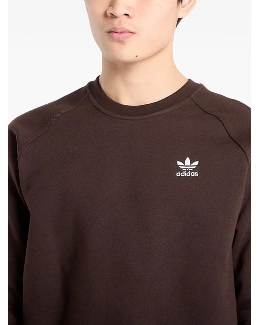 Adidas Brown Pull Ess Crew for men
