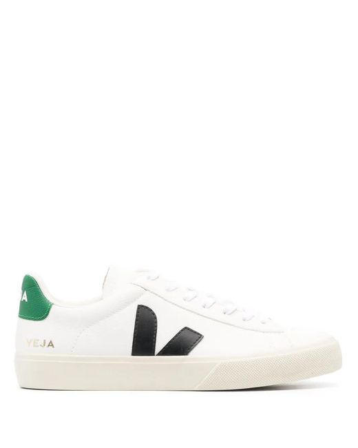 Veja White Black Leather Campo Chromefree Unisex Shoes for men