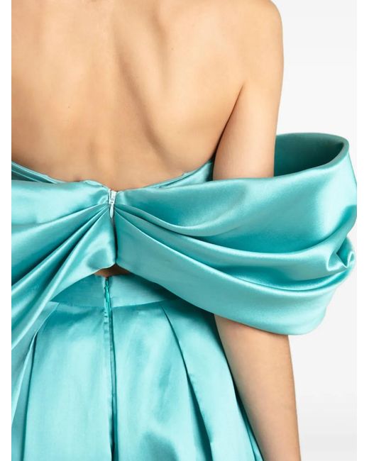 Gemy Maalouf Blue Pleated Wide-Leg Trousers