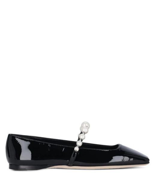 JIMMY CHOO ADE FLAT 35.5 ブラック/ホワイト 三越伊勢丹 | JIMMY CHOO/ジミー チュウ通販 | ADE FLAT【送料