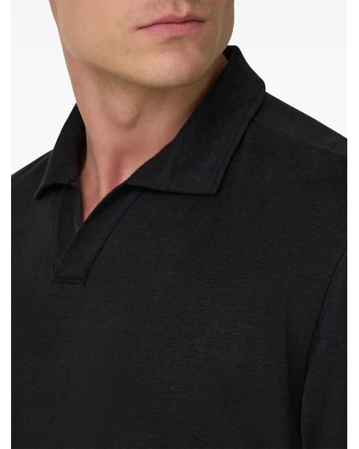 Boggi Blue Stretch Linen Jersey Polo Shirt for men
