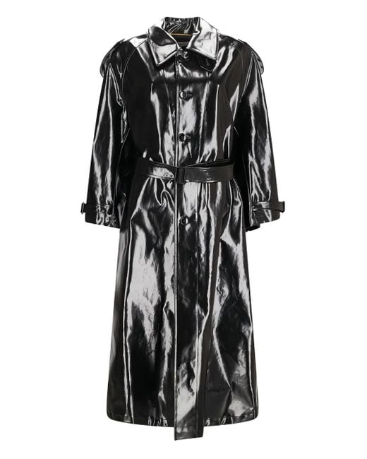 Saint Laurent Black Trenchcoat mit Gürtel