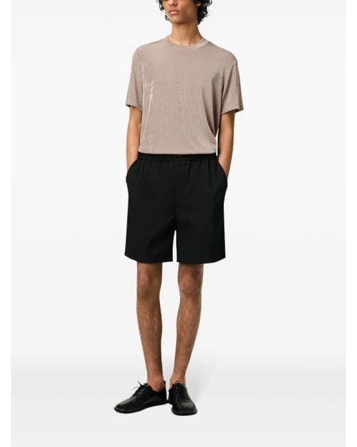 AMI Black Elasticated-Waist Shorts for men