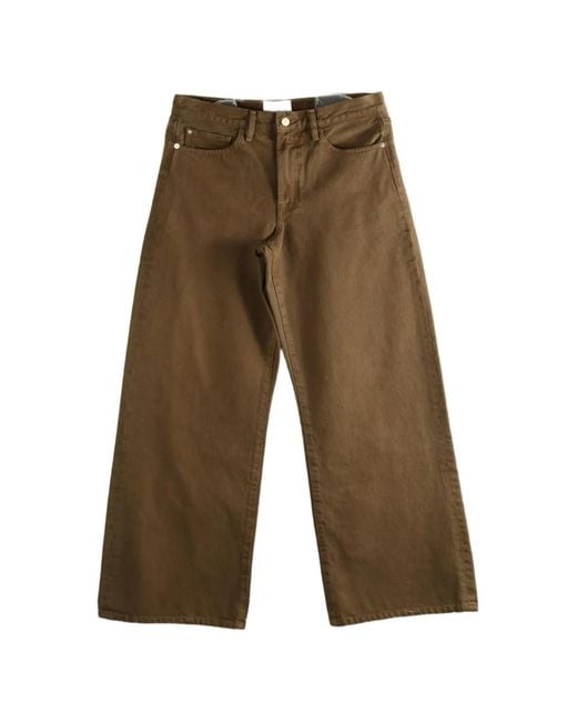 The Elder Statesman Green Frayed-Hem Wide-Leg Jeans