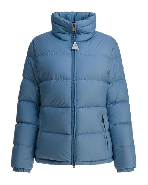 High-neck puffer jacket Moncler de color Blue