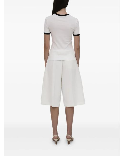 Rosetta Getty White Contrasting-Trim Short-Sleeve T-Shirt