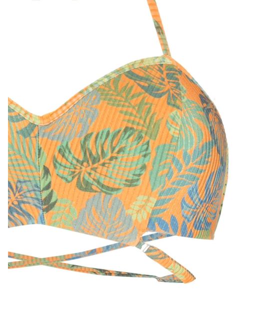 Amir Slama Yellow Bikini Imprimé À Taille Haute