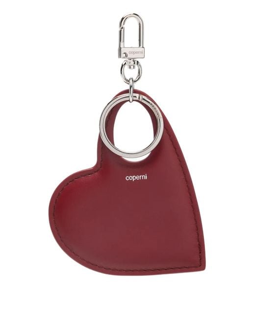 Coperni Red Heart-Shape Leather Keyring