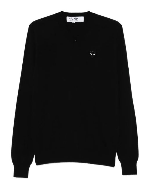 COMME DES GARÇONS PLAY Black Pullover Mit Logo-Patch