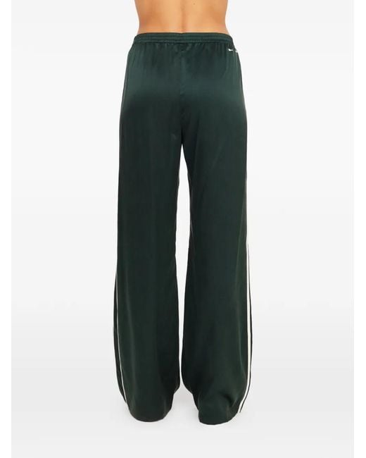 The Upside Green Marnie Wide-Leg Silk Trousers