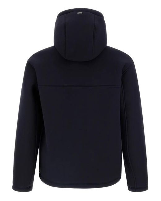 Herno Blue Hooded Zip-Front Jacket for men