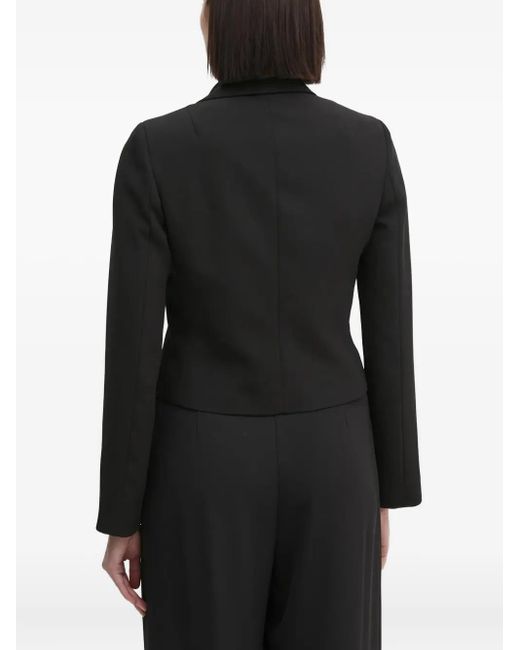 Sandro Ferrone Black Asymmetric Draped Blazer