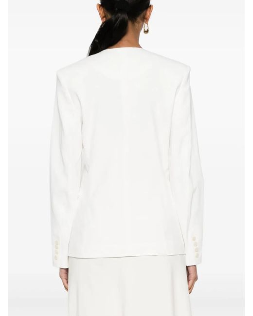 Isabel Marant White Manzil Single-Breasted Blazer Jacket