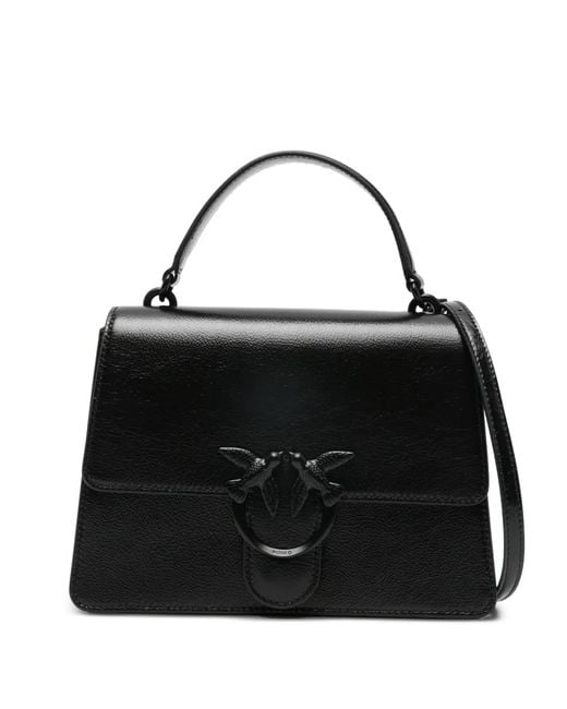 Pinko Black Love One Logo-Plaque Tote Bag