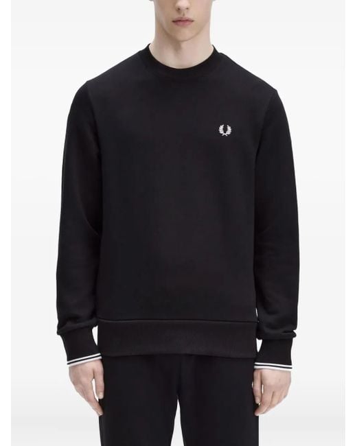 Fred Perry Blue Logo-Detail Cotton Sweatshirt for men