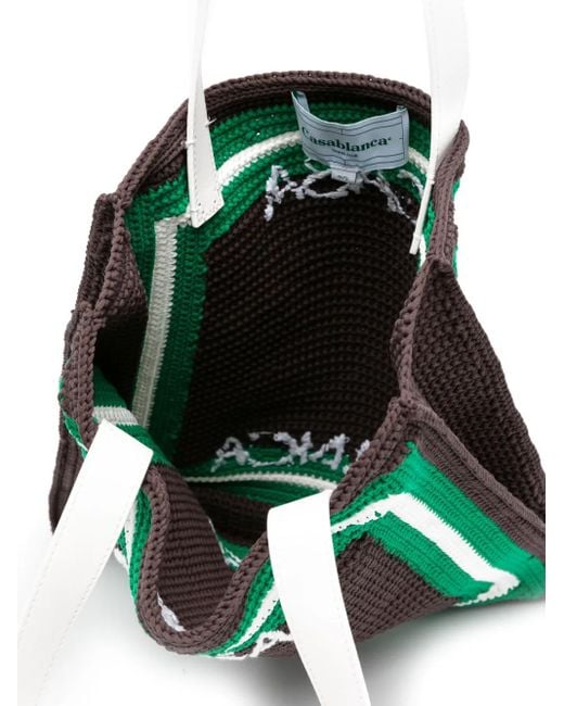 Casablanca Green Gehäkelter Shopper Mit Logo-Stickerei