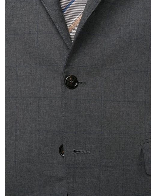 Fine-Check Tailored Blazer Brunello Cucinelli de hombre de color Black