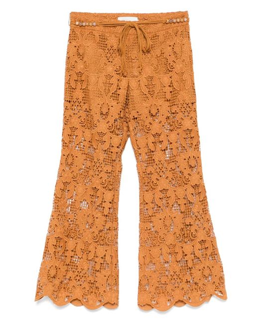 Zimmermann Orange Ausgestellte Coco Lace Hose