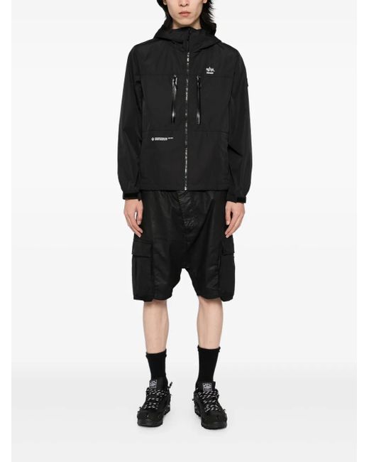 Izzue Black Logo-Embroidered Jacket for men