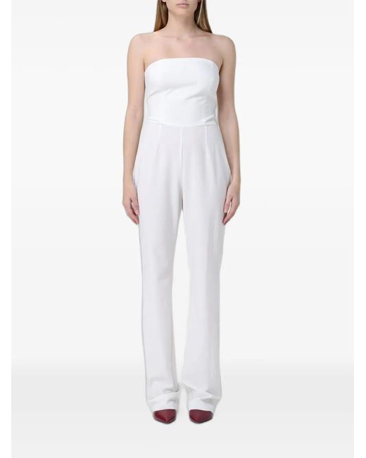 Mar De Margaritas White Strapless Wide-Leg Jumpsuit