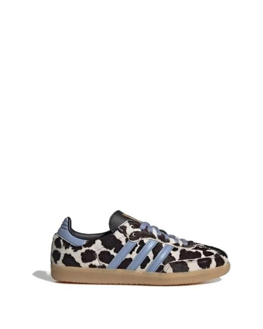 Adidas White Samba Og Cow-Print Sneakers