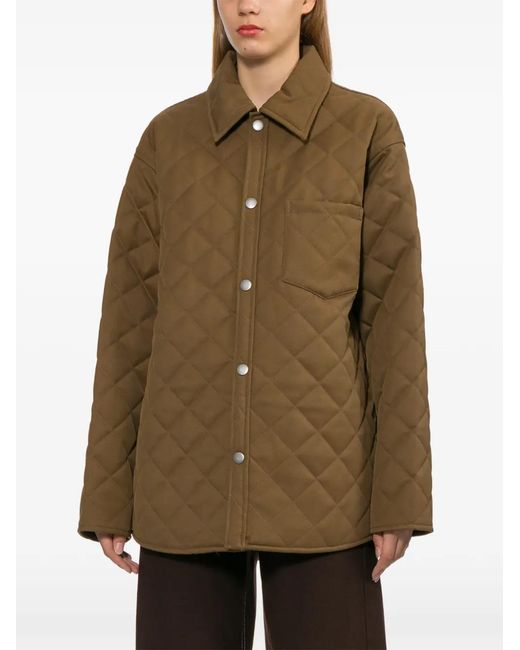 A.P.C. Brown Quilted Press-Stud Jacket