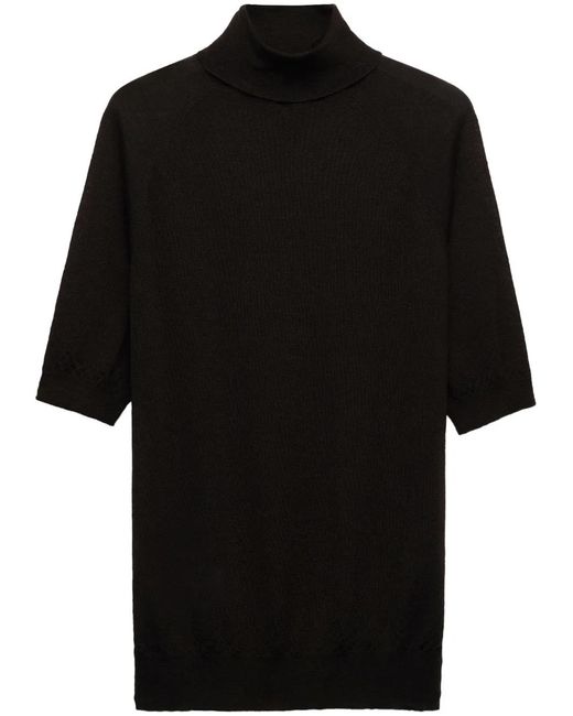 Prada Black Knitted Roll-Neck Cashmere Top