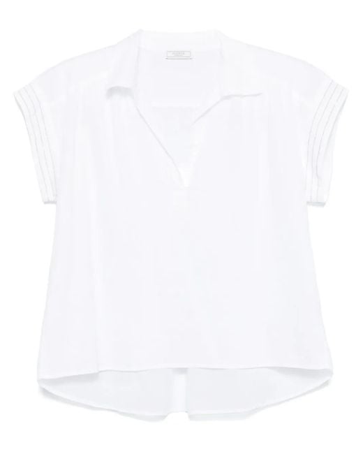 Peserico White Bluse Aus Baumwolle