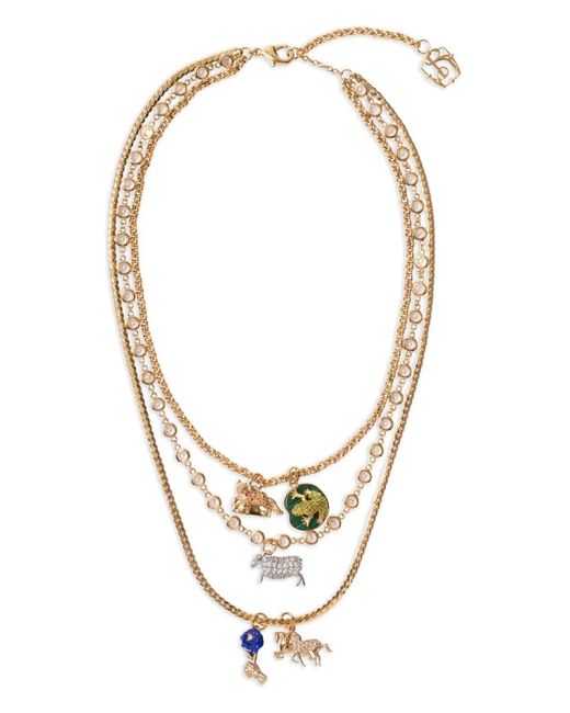 Burberry Metallic Charm Triple-Layer Necklace